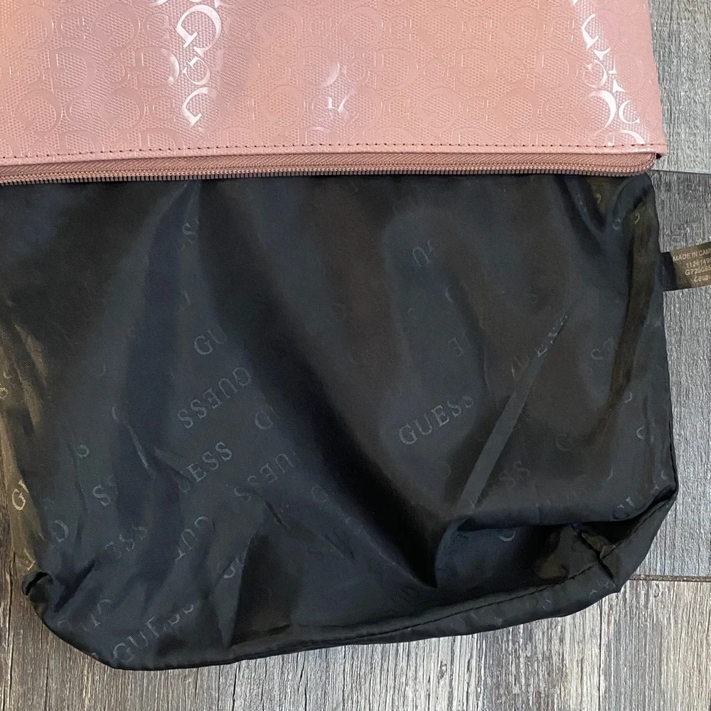 GUESS Pink Logo Cosmetic Bag